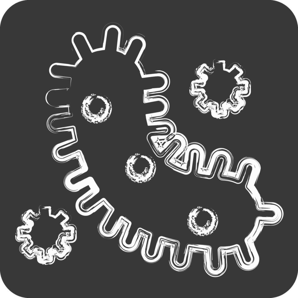 Icon Bacteria And Virus. related to Bioengineering symbol. chalk Style vector