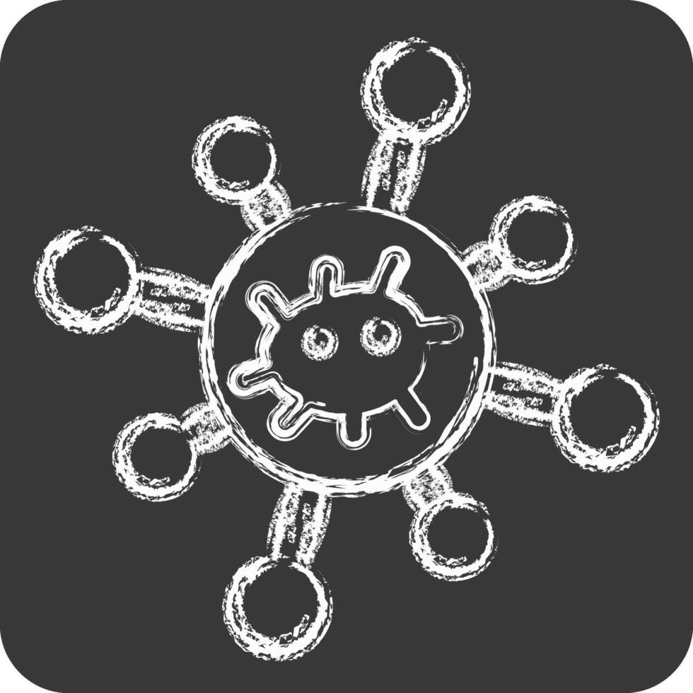 Icon Biological Network. related to Bioengineering symbol. chalk Style vector