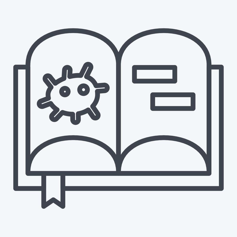 Icon Bacteriology Book. related to Bioengineering symbol. line style vector