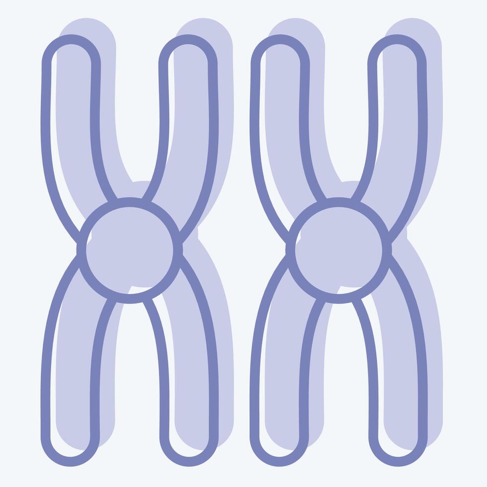 Icon Chromosome. related to Bioengineering symbol. two tone style vector