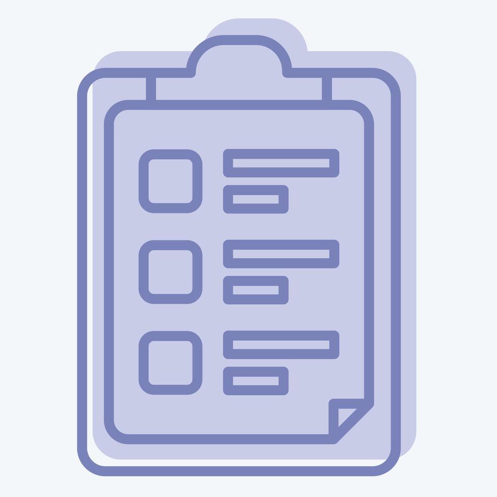 Icon Task List. related to Bioengineering symbol. two tone style vector
