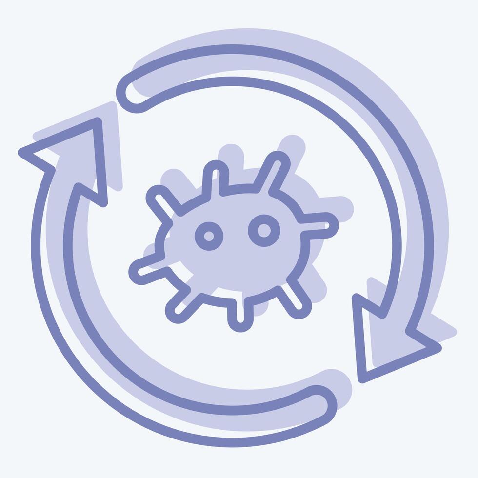 Icon Cell Reprogramming. related to Bioengineering symbol. two tone style vector