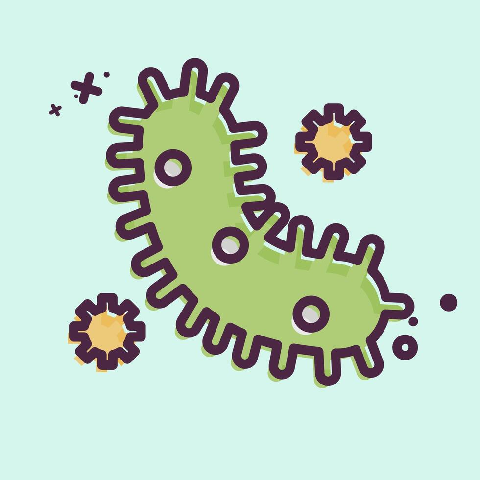 Icon Bacteria And Virus. related to Bioengineering symbol. MBE style vector