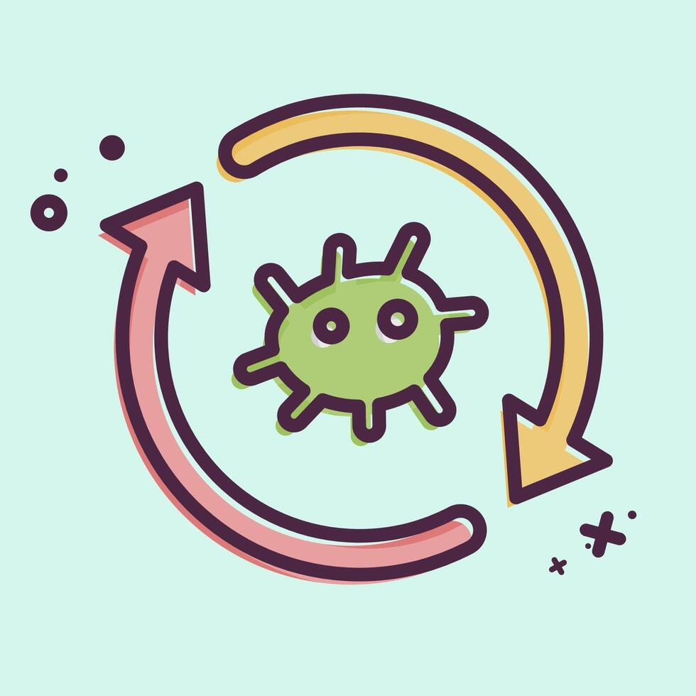 Icon Cell Reprogramming. related to Bioengineering symbol. MBE style vector
