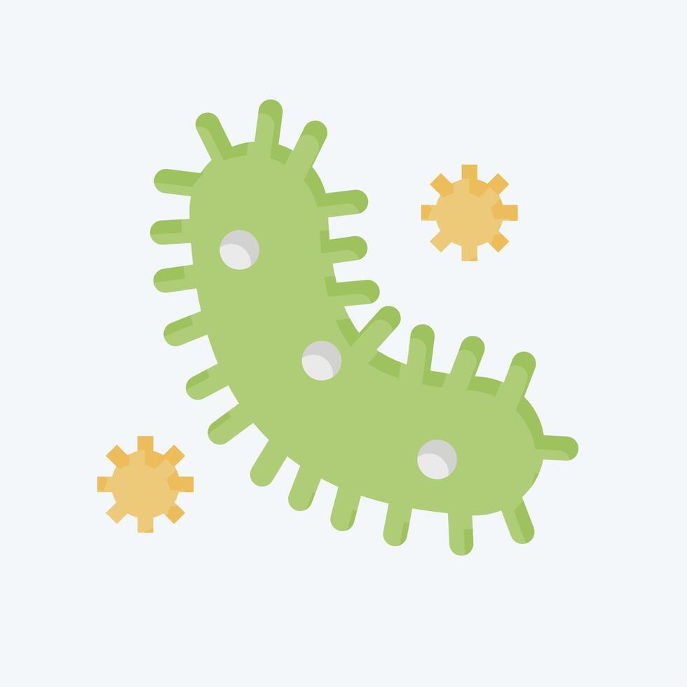 Icon Bacteria And Virus. related to Bioengineering symbol. flat style vector