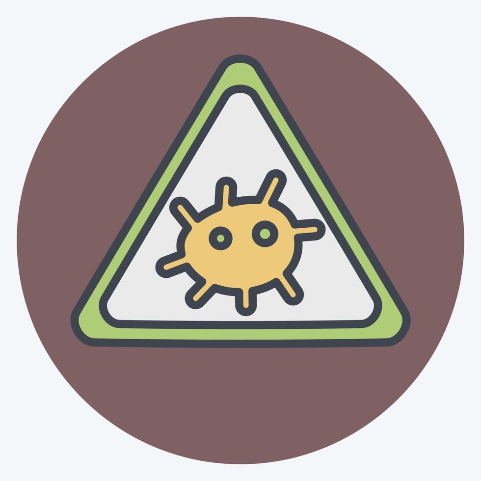 Icon Bio Hazard. related to Bioengineering symbol. color mate style vector