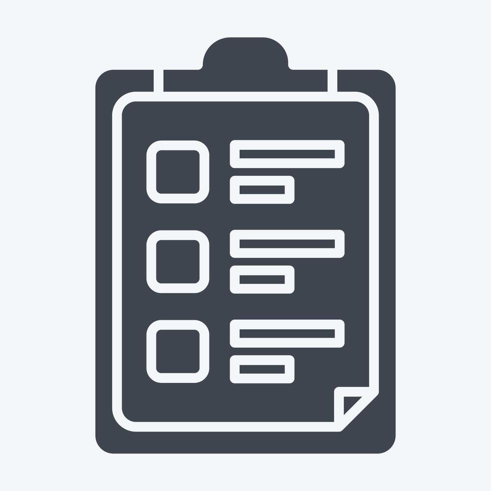 Icon Task List. related to Bioengineering symbol. glyph style vector