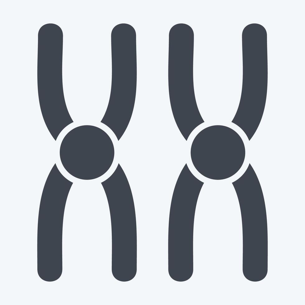 Icon Chromosome. related to Bioengineering symbol. glyph style vector