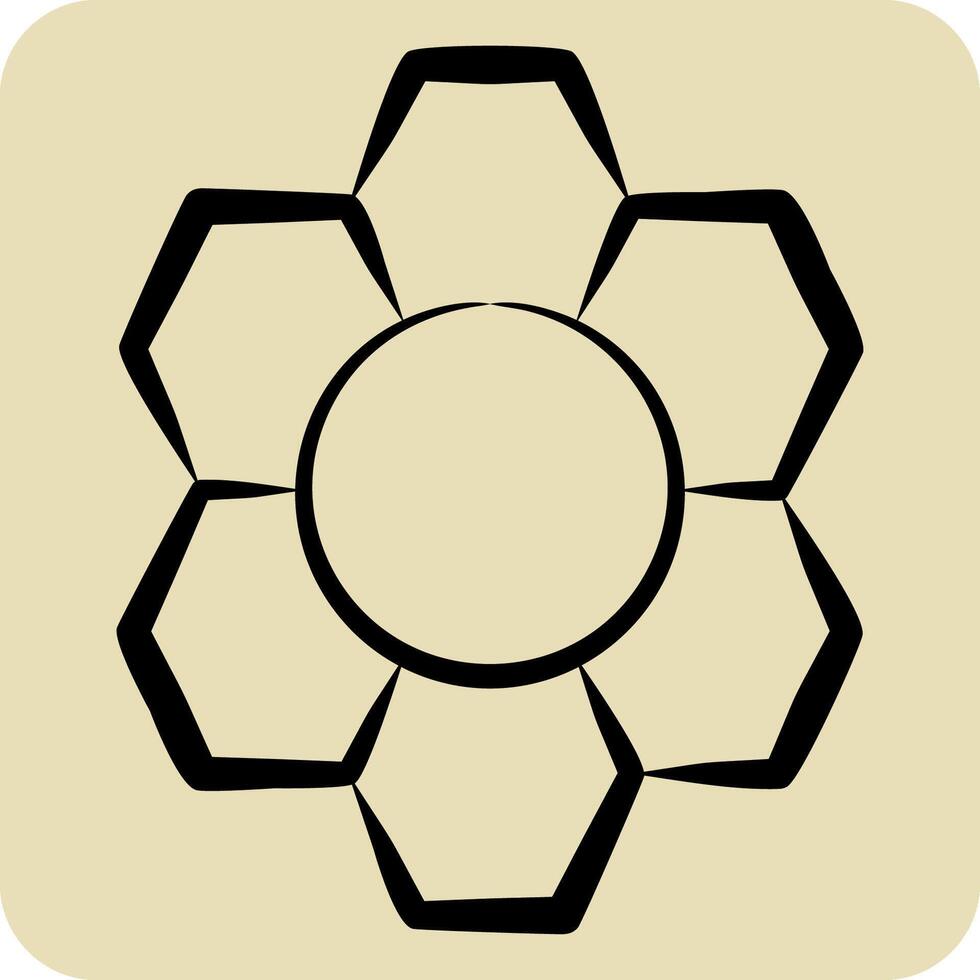 Icon Pattern Recognition. related to Bioengineering symbol. hand drawn style vector