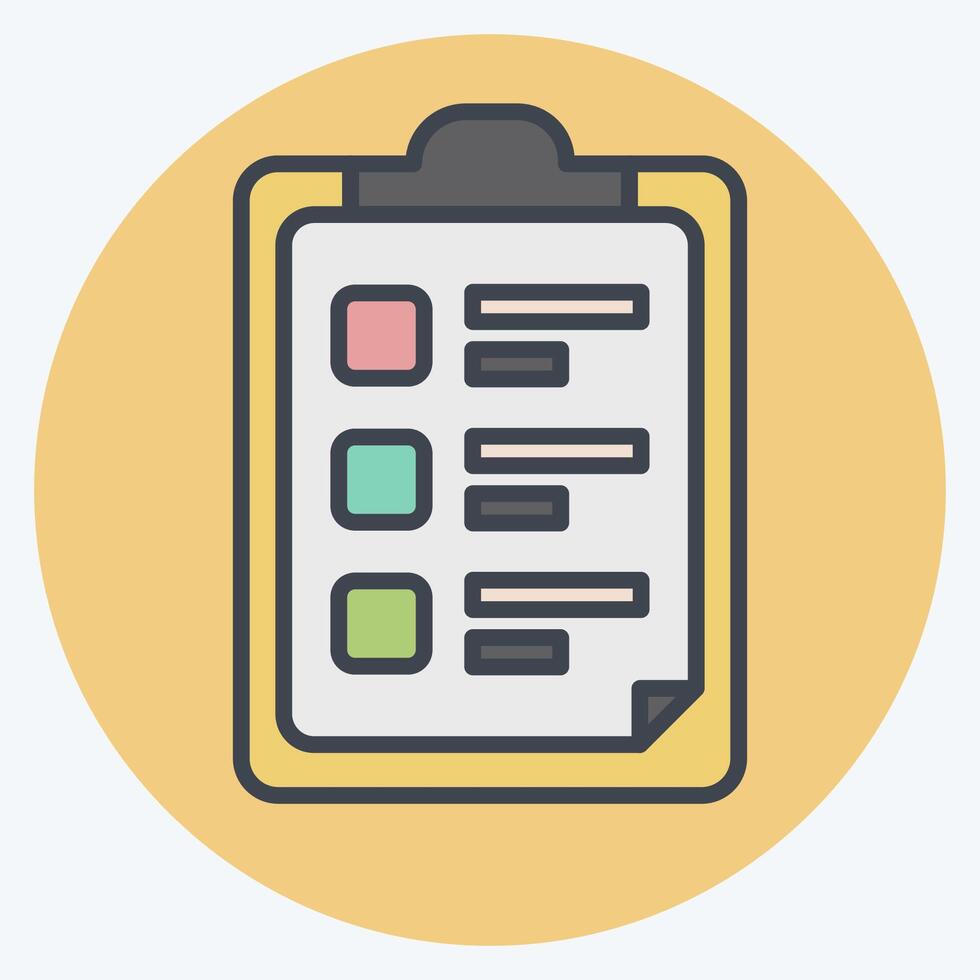 Icon Task List. related to Bioengineering symbol. color mate style vector