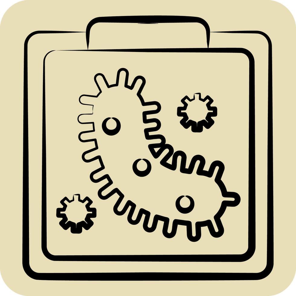 Icon Bio Art. related to Bioengineering symbol. hand drawn style vector