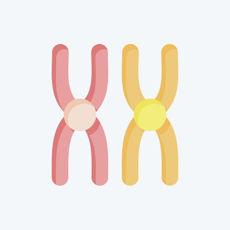 Icon Chromosome. related to Bioengineering symbol. flat style vector