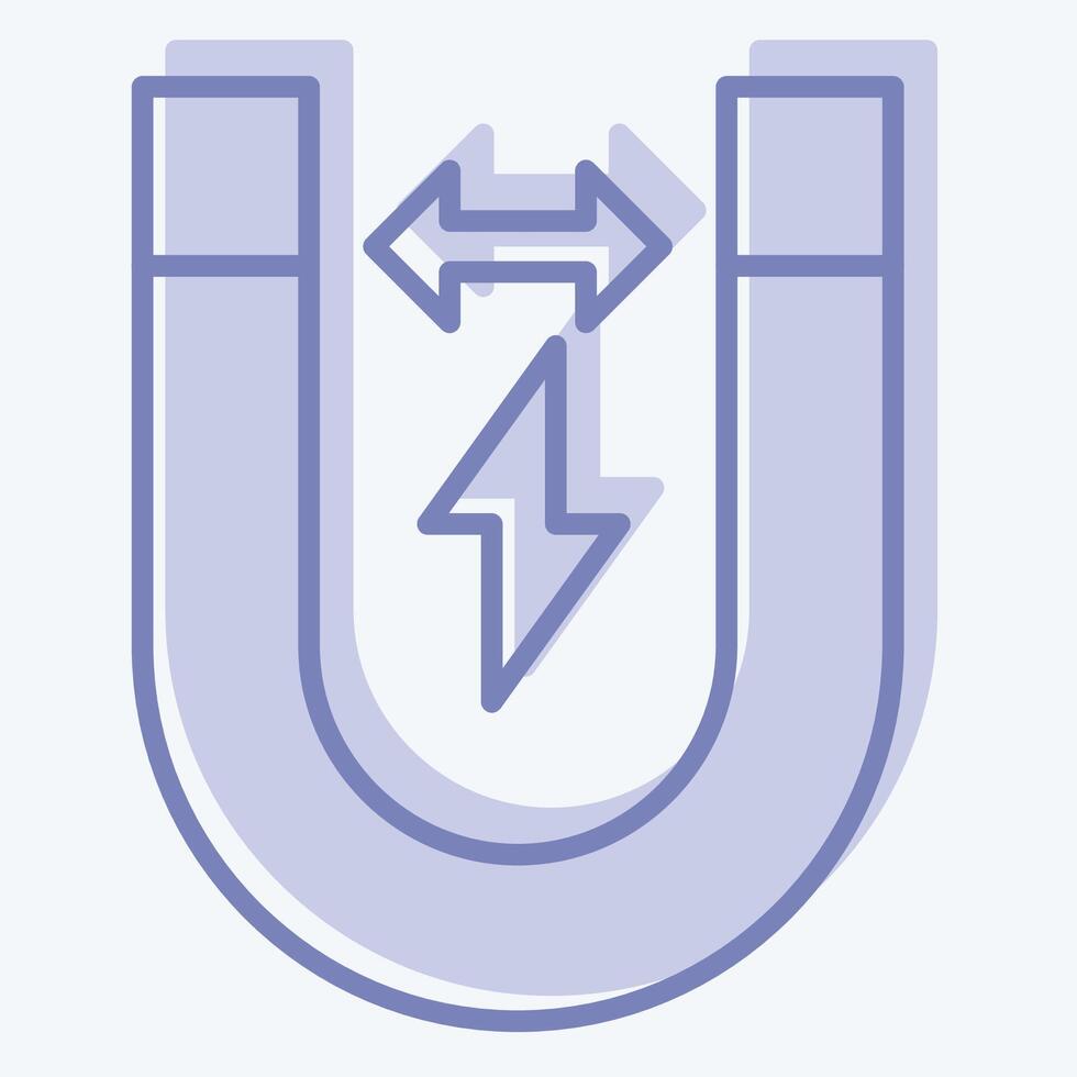 Icon Magnetism. related to Bioengineering symbol. two tone style vector