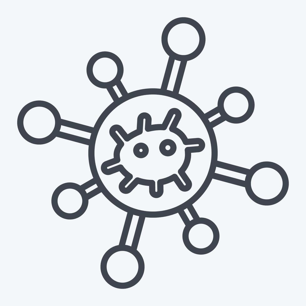 Icon Biological Network. related to Bioengineering symbol. line style vector