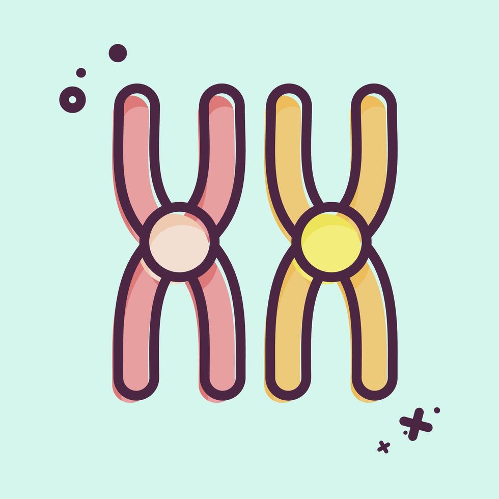 Icon Chromosome. related to Bioengineering symbol. MBE style vector