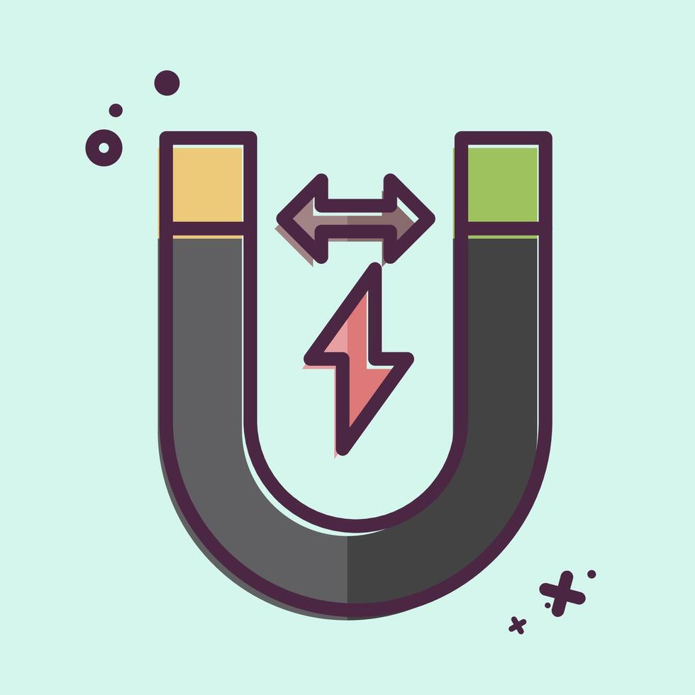 Icon Magnetism. related to Bioengineering symbol. MBE style vector