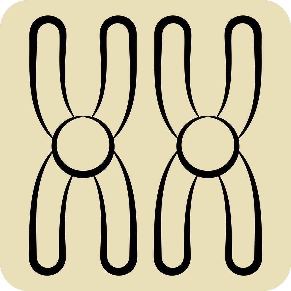 Icon Chromosome. related to Bioengineering symbol. hand drawn style vector