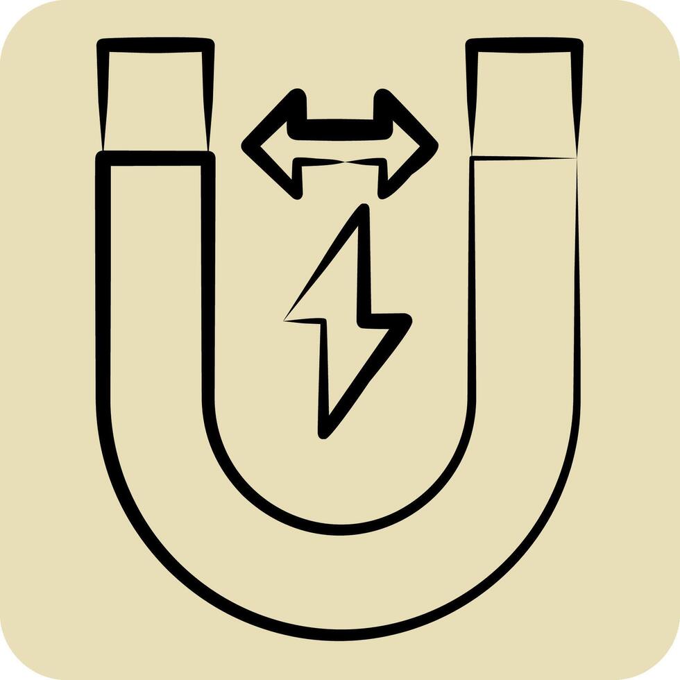 Icon Magnetism. related to Bioengineering symbol. hand drawn style vector