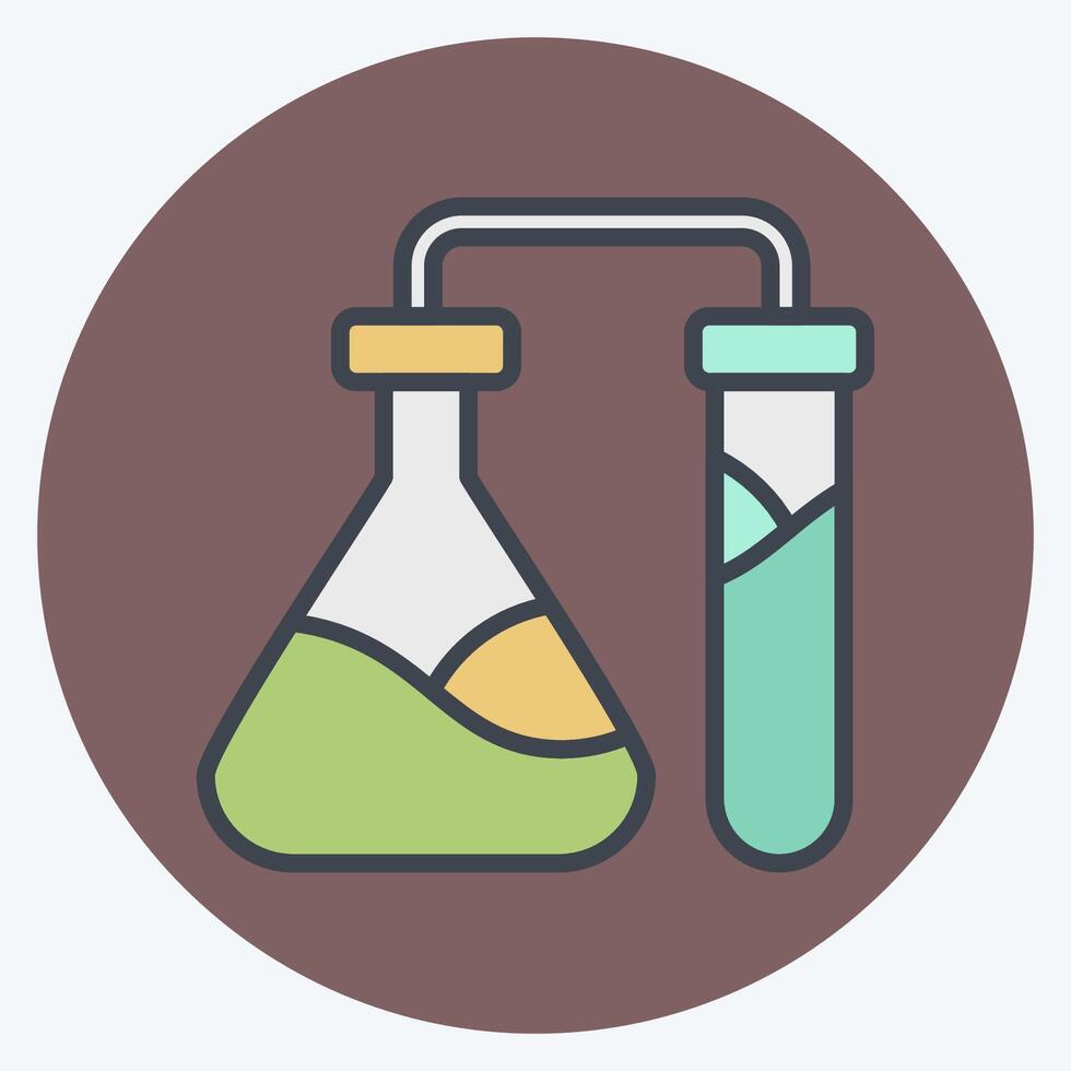 Icon Chemical Laboratorium. related to Bioengineering symbol. color mate style vector