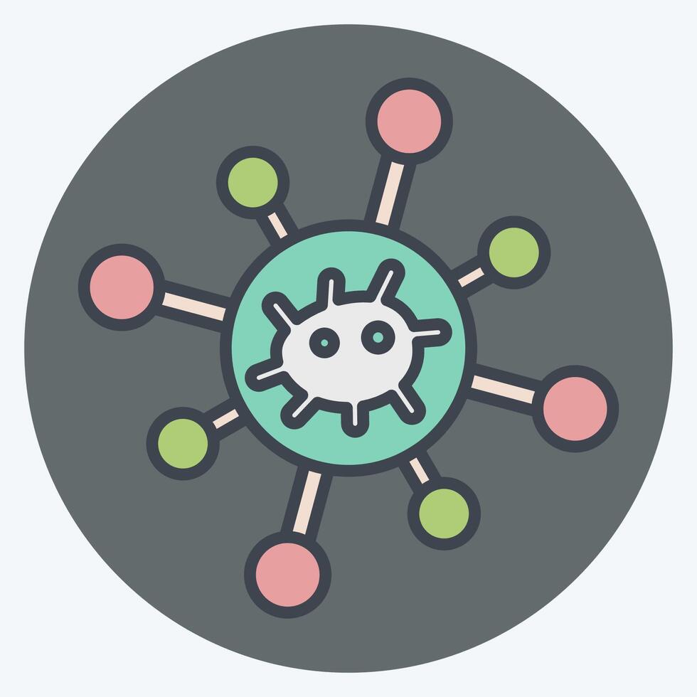 Icon Biological Network. related to Bioengineering symbol. color mate style vector