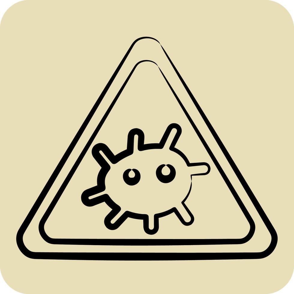 Icon Bio Hazard. related to Bioengineering symbol. hand drawn style vector