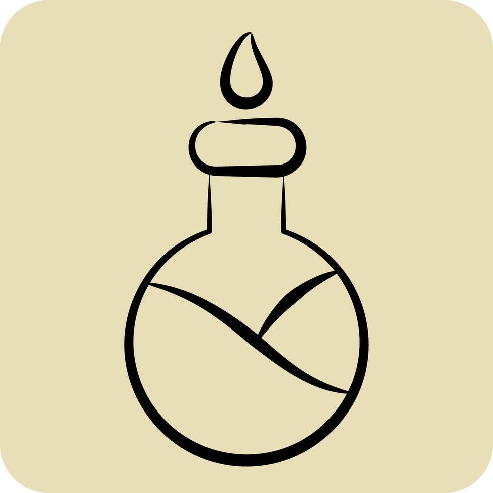 Icon Chemical Reaction. related to Bioengineering symbol. hand drawn style vector