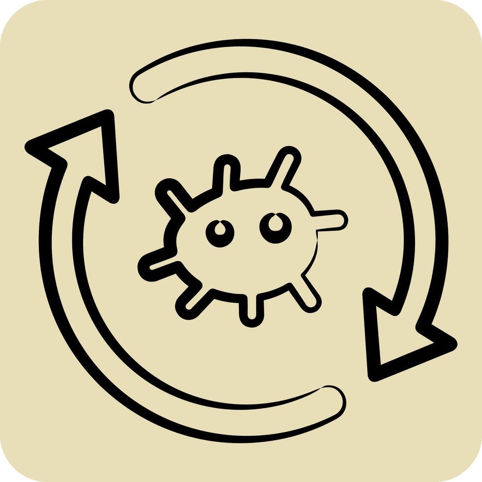 Icon Cell Reprogramming. related to Bioengineering symbol. hand drawn style vector