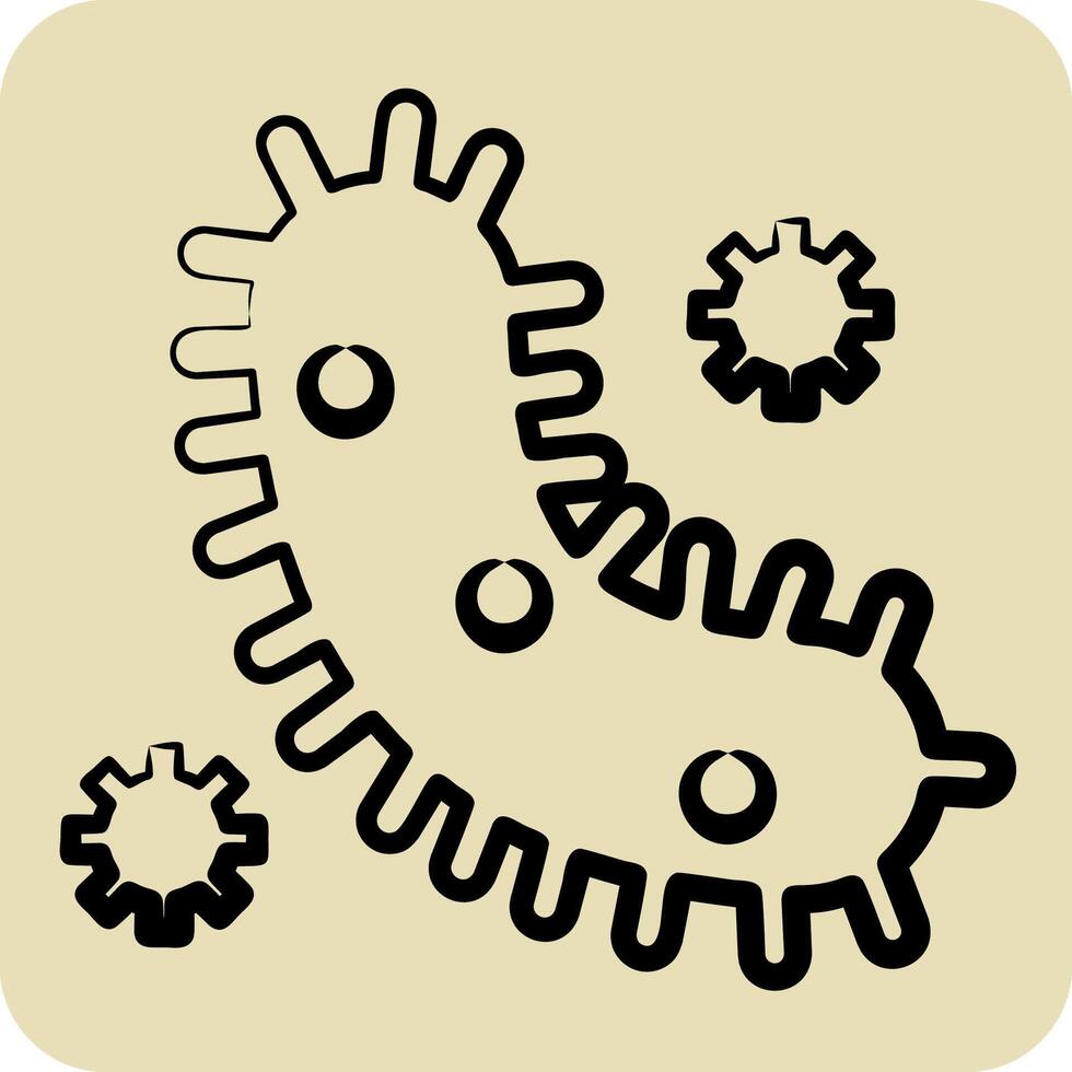 Icon Bacteria And Virus. related to Bioengineering symbol. hand drawn style vector