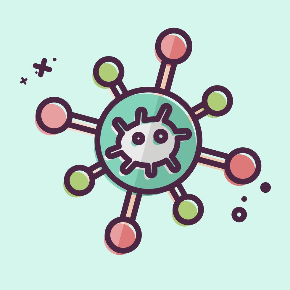 Icon Biological Network. related to Bioengineering symbol. MBE style vector