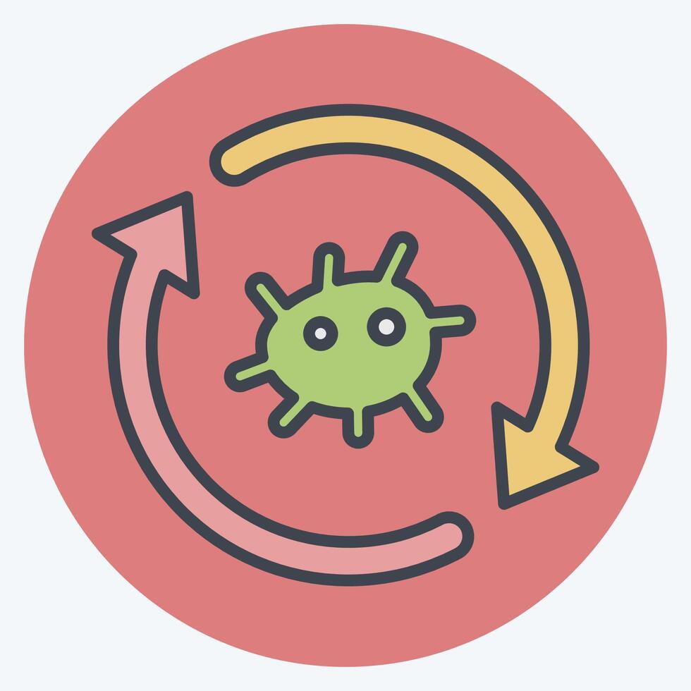Icon Cell Reprogramming. related to Bioengineering symbol. color mate style vector