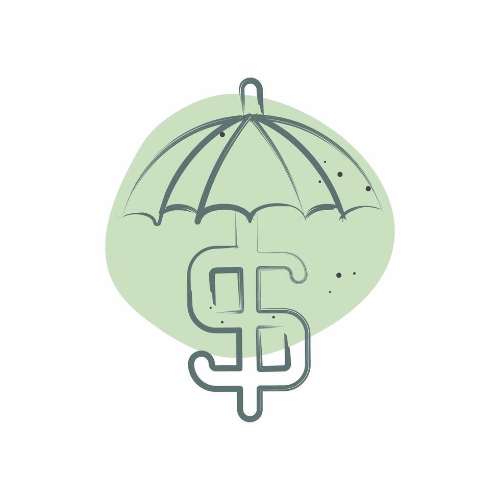 Icon Financial Protection. related to Audit symbol. Color Spot Style. design editable vector