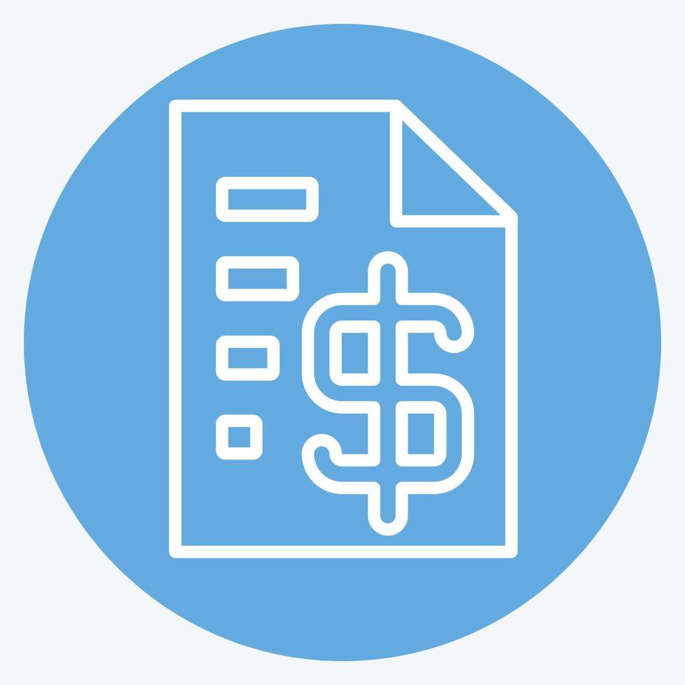 Icon Tax Return. related to Audit symbol. blue eyes style. design editable vector