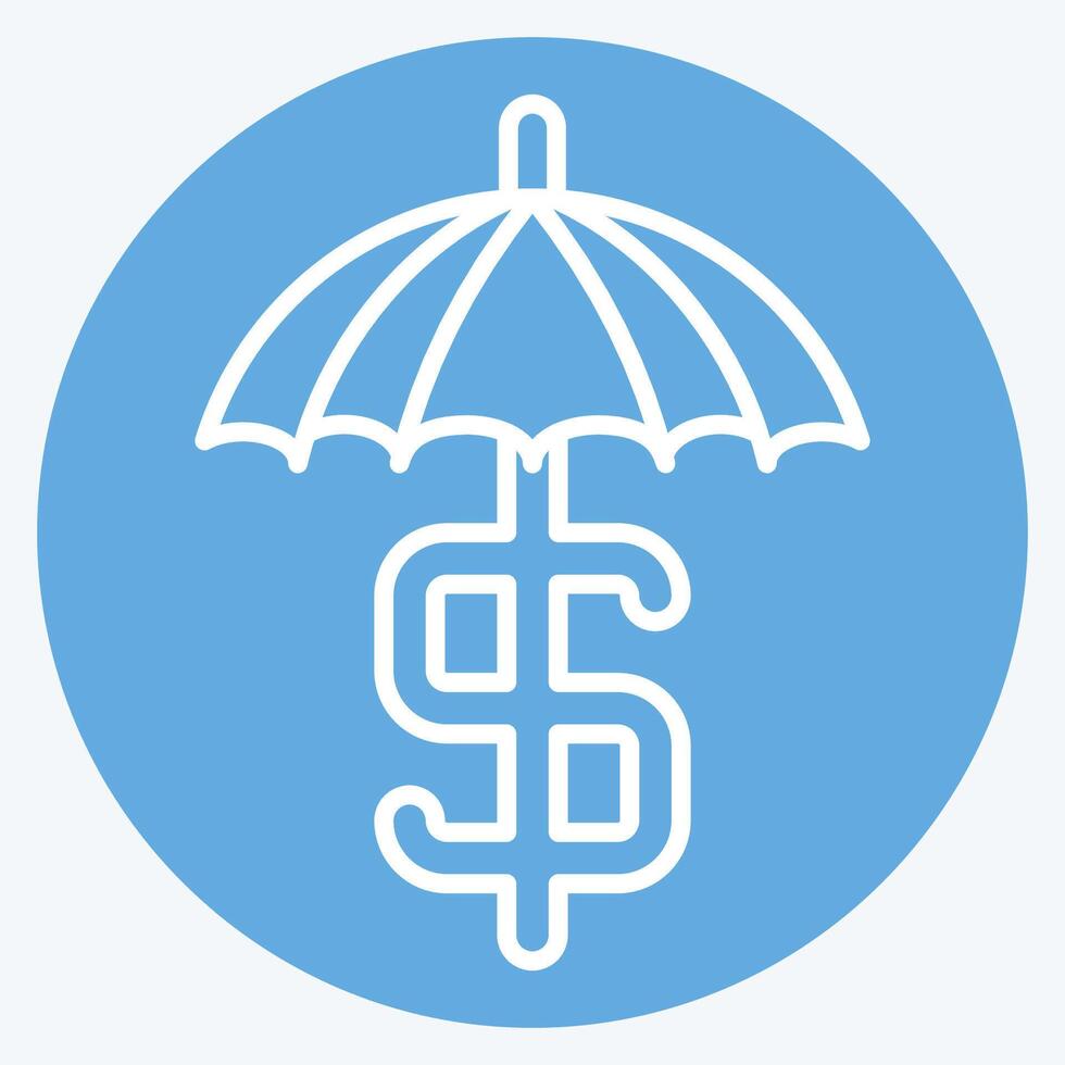 Icon Financial Protection. related to Audit symbol. blue eyes style. design editable vector
