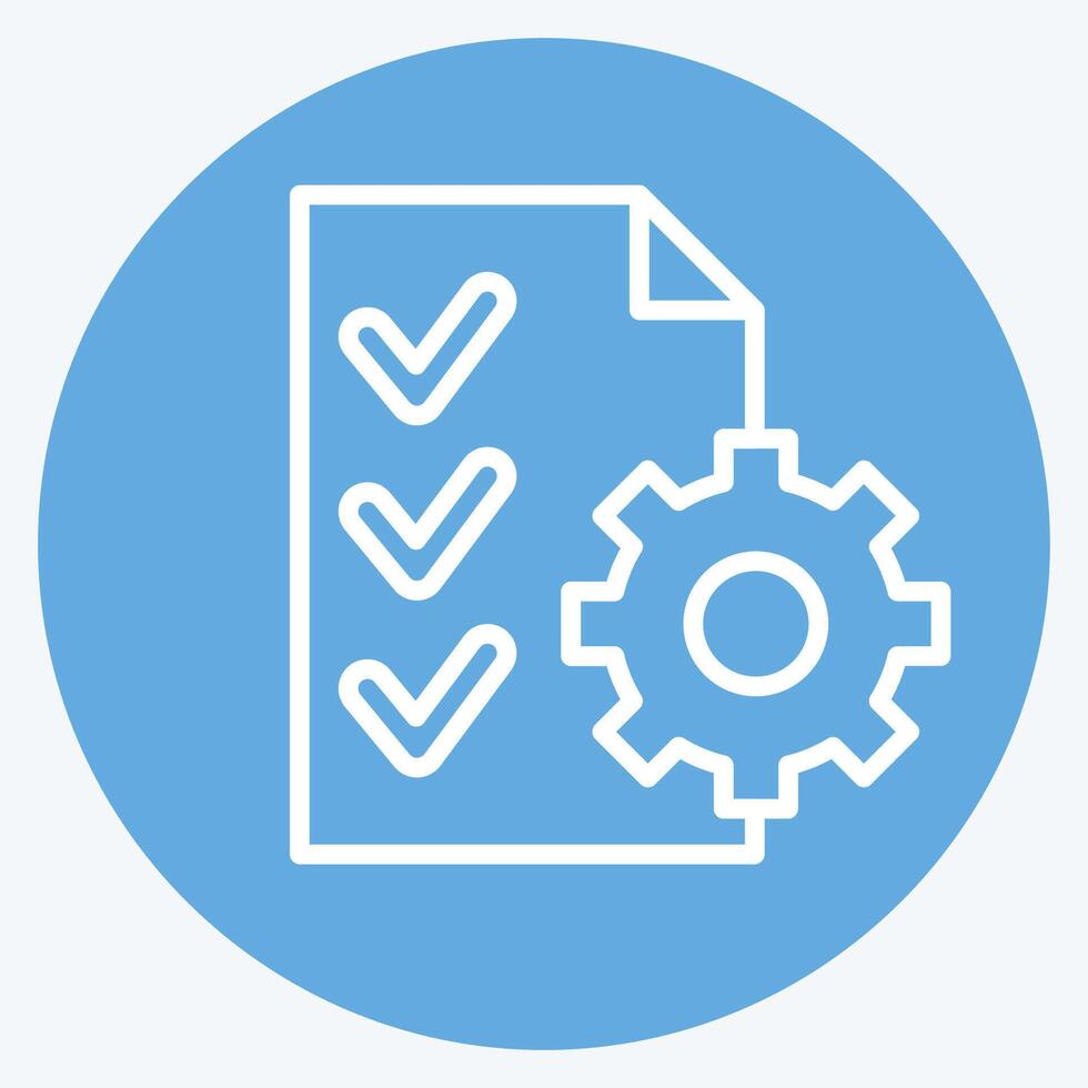 Icon Contract Management. related to Audit symbol. blue eyes style. design editable vector