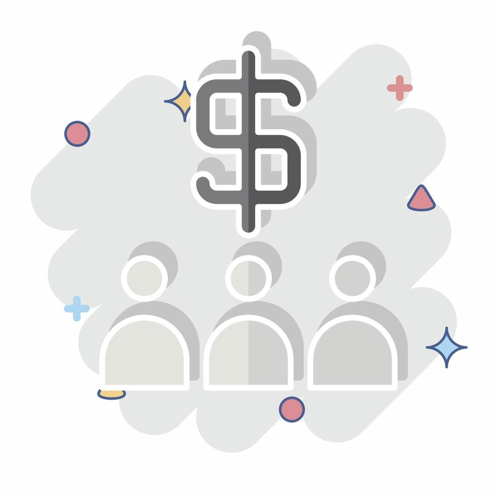 Icon Review. related to Audit symbol. comic style. design editable vector