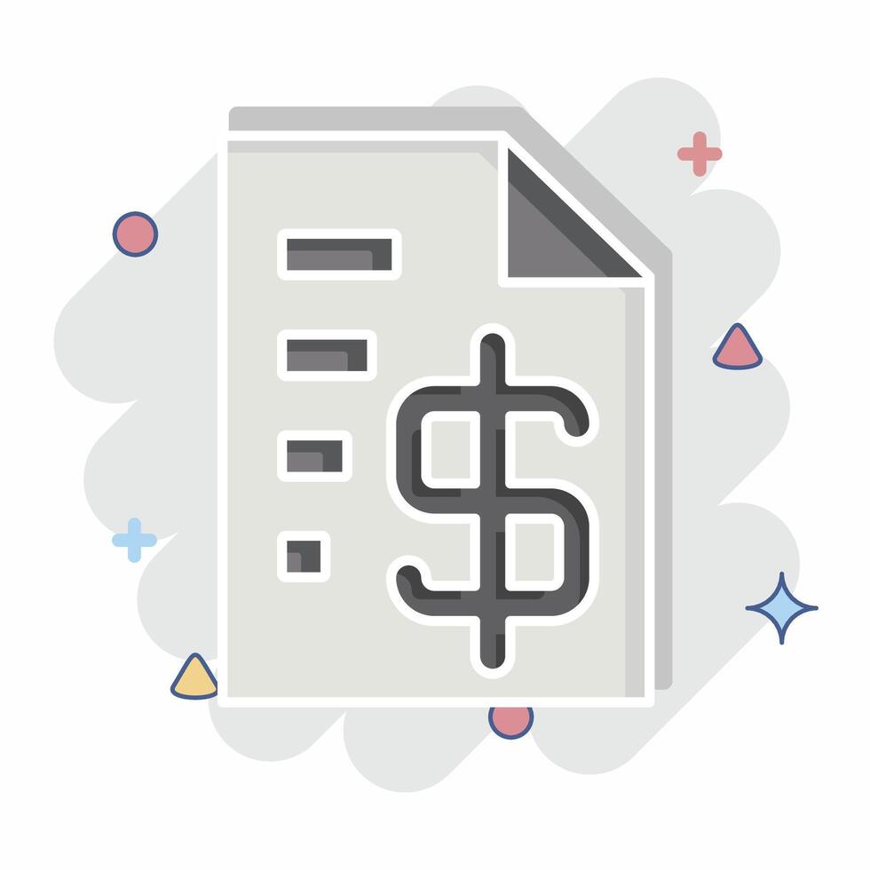 Icon Tax Return. related to Audit symbol. comic style. design editable vector