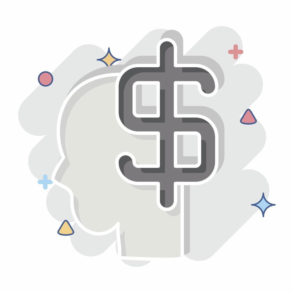 Icon Financial Advisor. related to Audit symbol. comic style. design editable vector