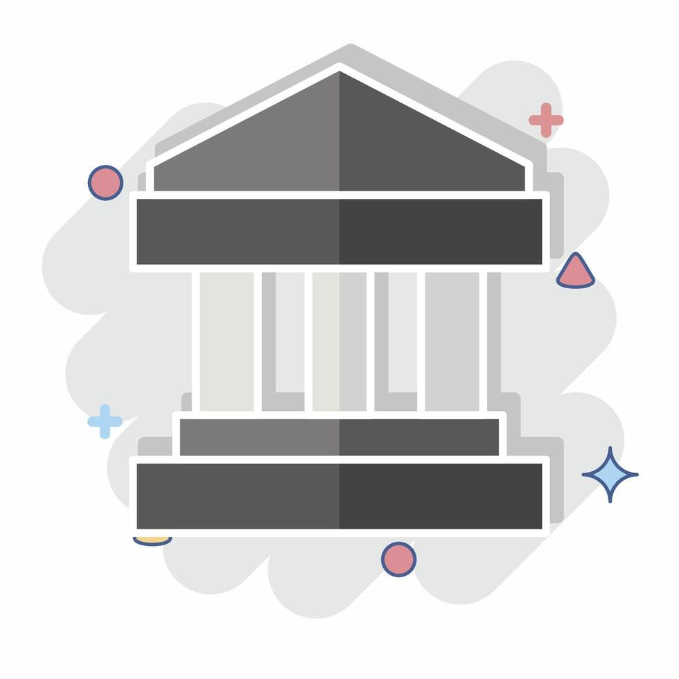 Icon Goverment. related to Audit symbol. comic style. design editable vector