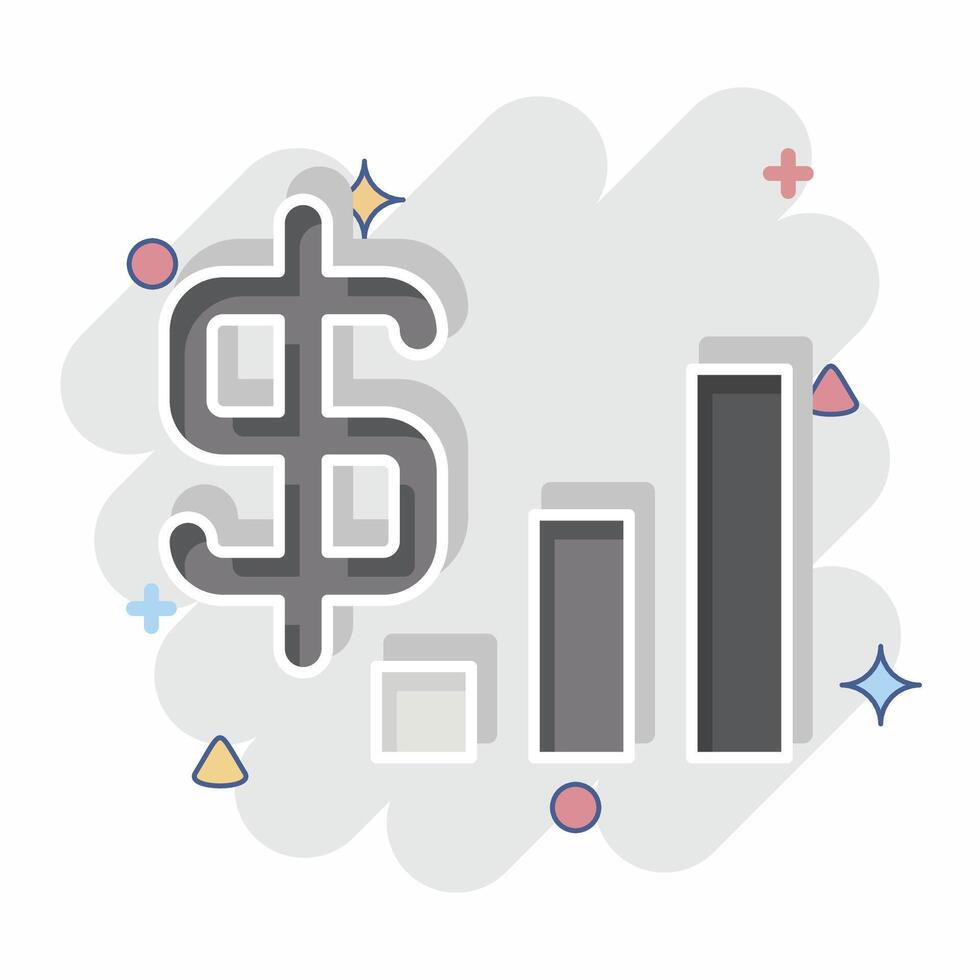 Icon Revenue. related to Audit symbol. comic style. design editable vector