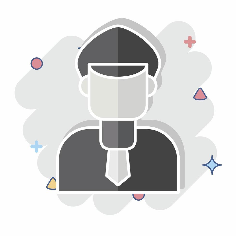 Icon Inspector. related to Audit symbol. comic style. design editable vector