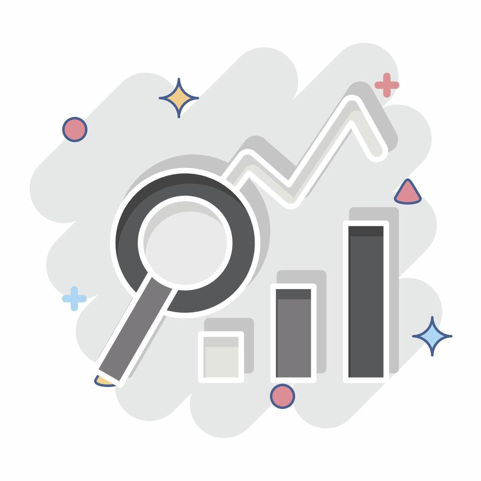 Icon Analysis. related to Audit symbol. comic style. design editable vector