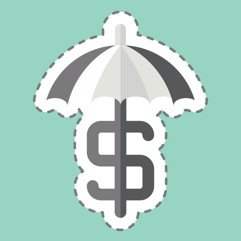 Sticker line cut Financial Protection. related to Audit symbol. design editable vector