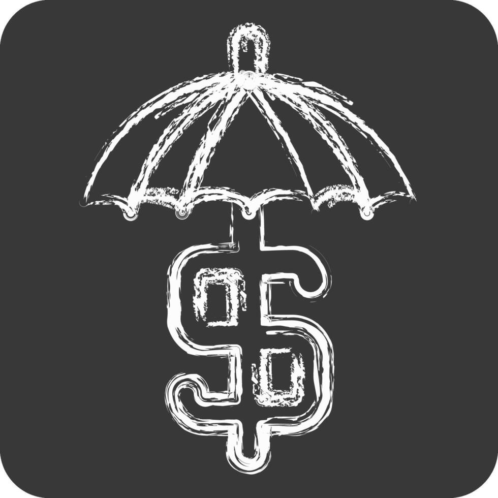 Icon Financial Protection. related to Audit symbol. chalk Style. design editable vector