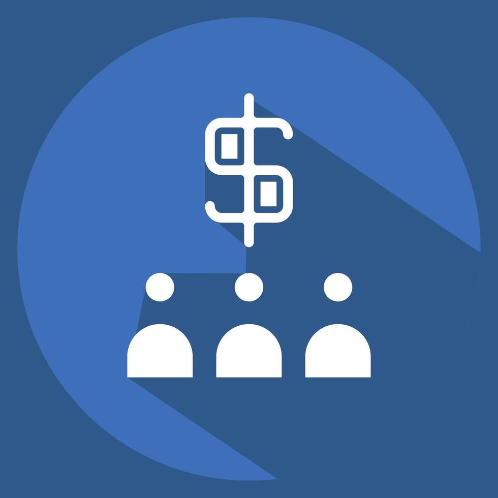 Icon Review. related to Audit symbol. long shadow style. design editable vector