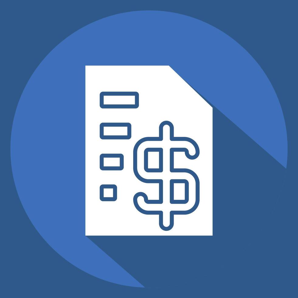 Icon Tax Return. related to Audit symbol. long shadow style. design editable vector