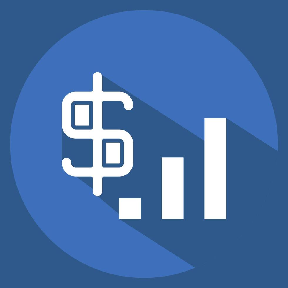 Icon Revenue. related to Audit symbol. long shadow style. design editable vector
