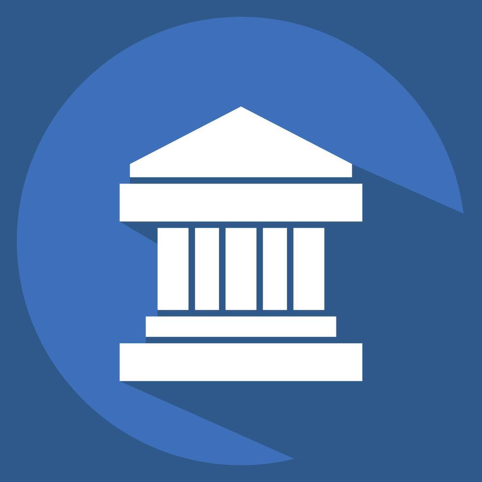 Icon Goverment. related to Audit symbol. long shadow style. design editable vector