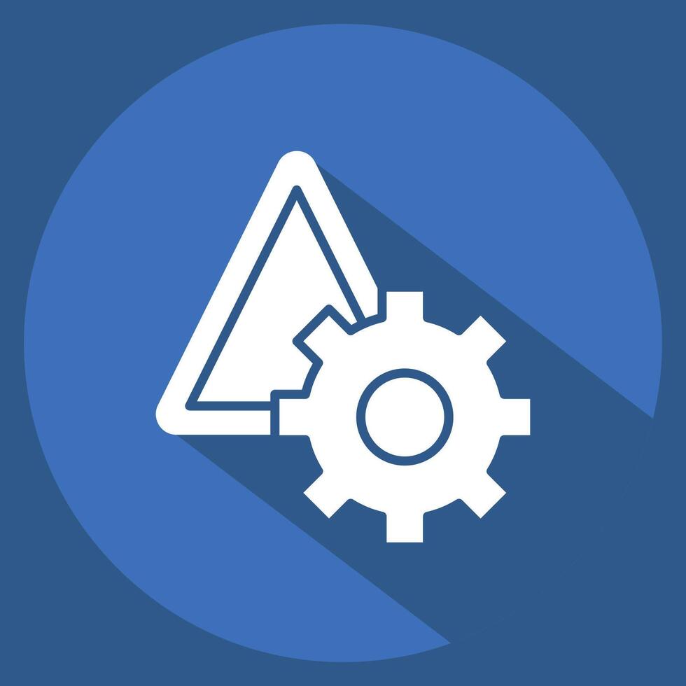 Icon Risk Management. related to Audit symbol. long shadow style. design editable vector