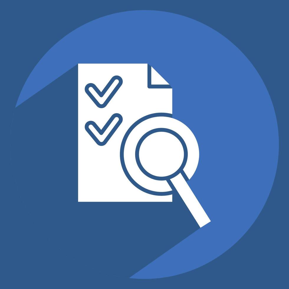 Icon Audit. related to Audit symbol. long shadow style. design editable vector