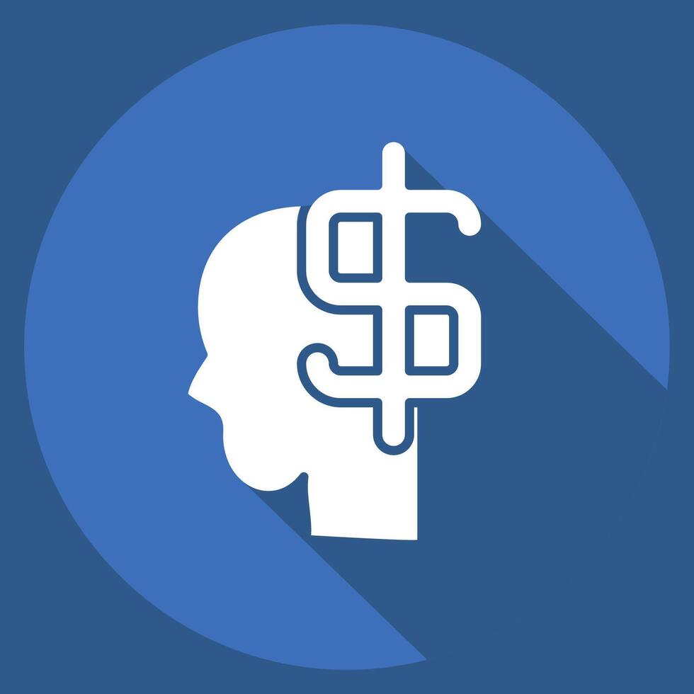 Icon Financial Advisor. related to Audit symbol. long shadow style. design editable vector